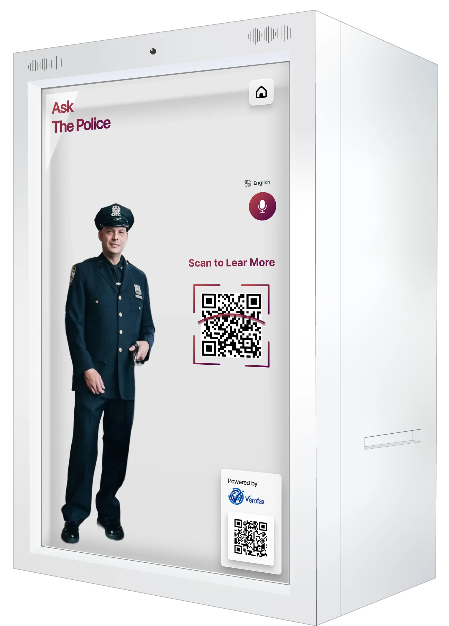 Verofax onsite holobox with interactive AI avatar